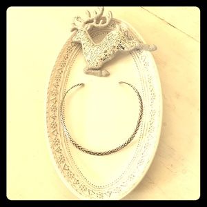 Sterling 925 Braided Necklace Collar w/ Pendant